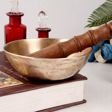 Handcrafted Singing Bowl with Wooden Mallet