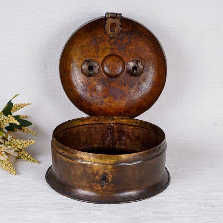 Sturdy Brass Jewelry Box in Antique Brown Finish