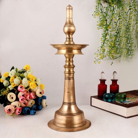 Shiny Used Oil Lamp Made of Brass