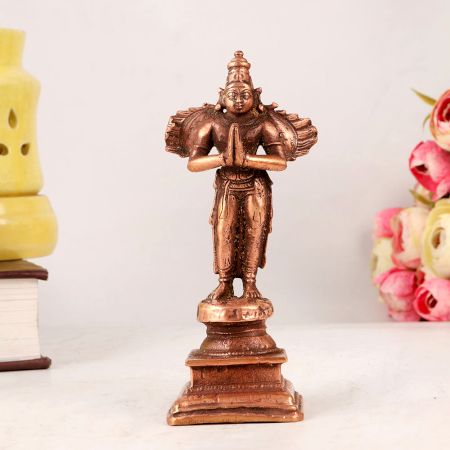 Lord Garuda Copper Statue in Antique Finish