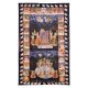 Pichwai Painting Of Lord Krishna With Gopika peepal Trees Cows and Peacock On Fabric