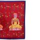 Hand Painted 3 Meditating Jain Gurus on Red Cloth