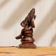 Handmade Brown Brass Lord Narasimha with Goddess Lakshmi Statue