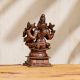 Handmade Brown Brass Lord Narasimha with Goddess Lakshmi Statue