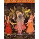 Cloth Painting of Lord Krishna with Dark Background