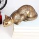 Brass Statue of Cat in Offensive Position