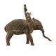 Brass Elephant with Mahout Statue for Decor