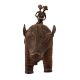 Handmade Brass Pig Statue with Two Riders
