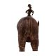 Brass Hippopotamus Statue with Riders