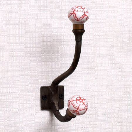 Red Floral Iron Hooks-EHG-72