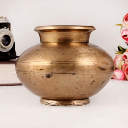 Antique Brown Holy Water Pot Made of Brass