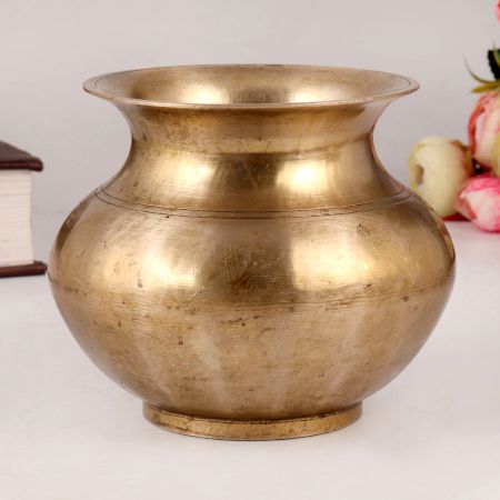 Glossy Golden Water Pot or Lota Crafted from Brass