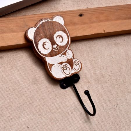 Brown Wooden Panda Coat Hooks
