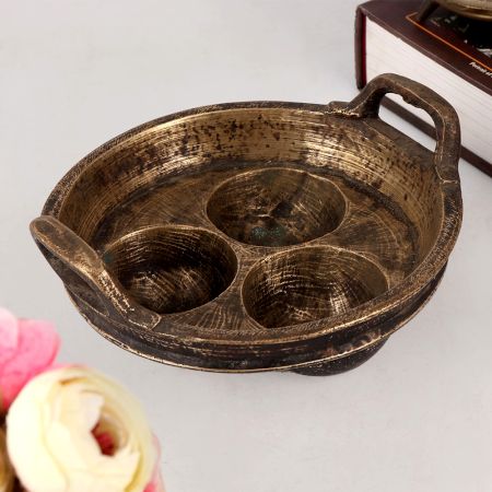 Vintage Brass Idli Vessel for Home Decoration
