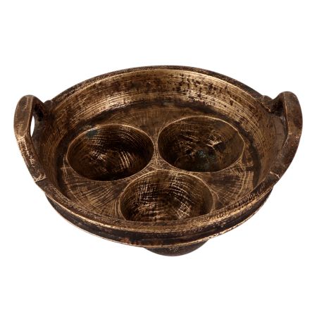 Vintage Brass Idli Vessel for Home Decoration