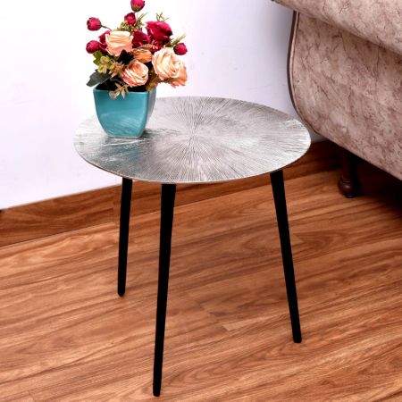 Silver Coloured Table Top Crafted from Aluminium