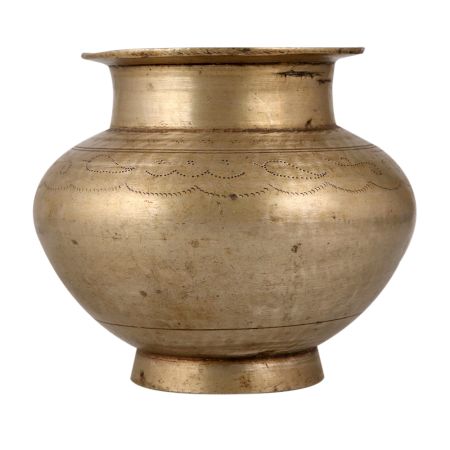 Adorning Brass Holy Pot or Lota for Rituals