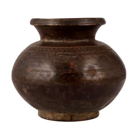 Dark Brown Brass Water Pot for Home & Office Decor