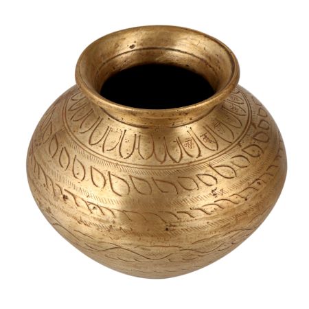 Elegant Golden Brass Pot for Worship