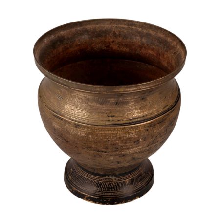 Traditional Engraved Brass Pot for Decoration