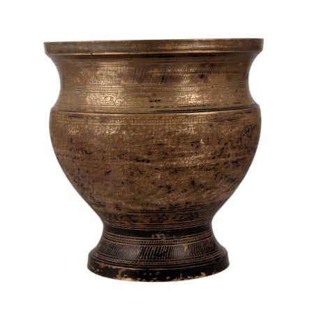 Traditional Engraved Brass Pot for Decoration
