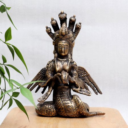 Bronze Naga Kanya Goddess Idol for Home Temple