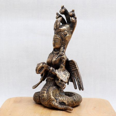 Bronze Naga Kanya Goddess Idol for Home Temple