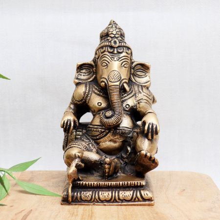 Indian God Lord Ganesha Bronze Idol for Temple