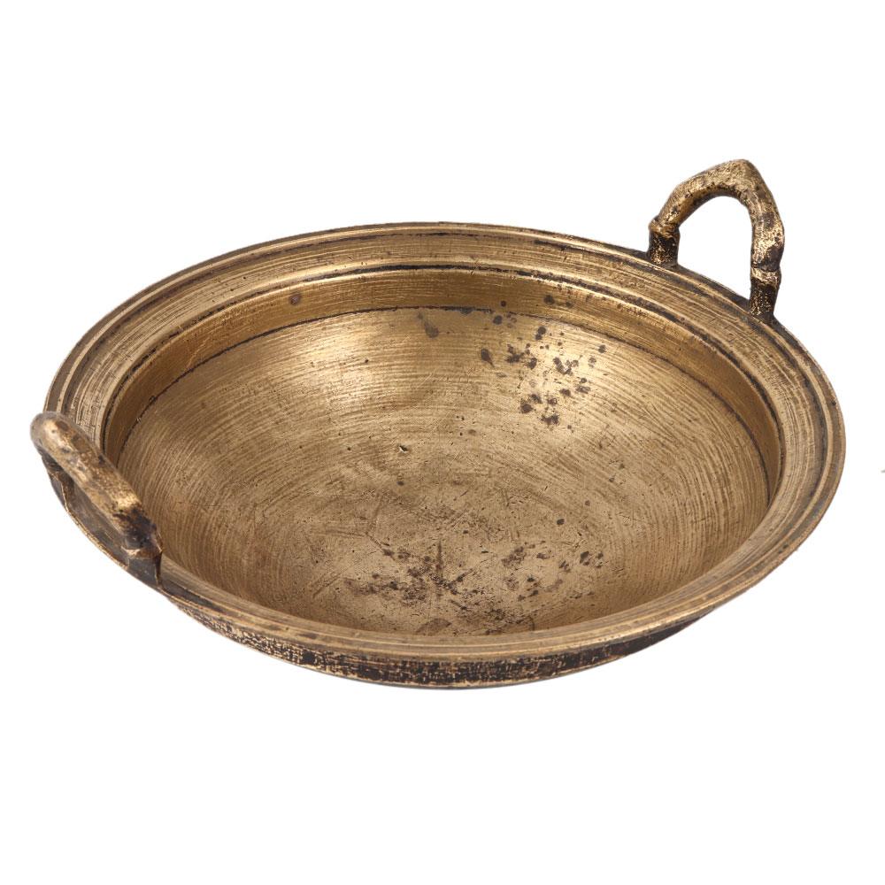 Vintage Brass Cooking Pot or Kadai for Decoration