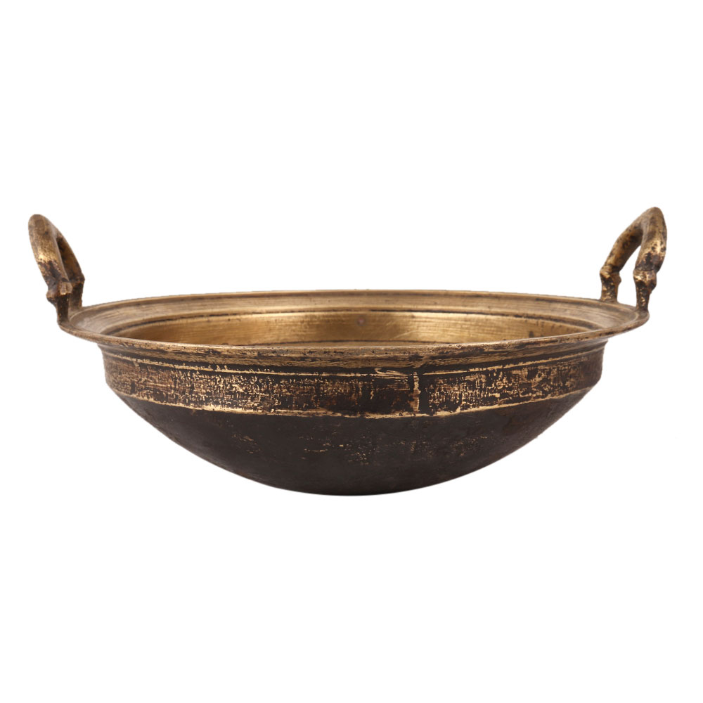 Vintage Brass Cooking Pot or Kadai for Decoration