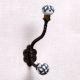 Black Floral Ceramic Iron Wall Hooks