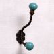 Solid Sea Green Ceramic Iron Hooks