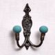Solid Sea Green Ceramic Iron Wall Hooks