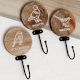 3 Pieces Brown Wooden Bird Design Hooks For Keys
