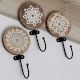 Pack of 3 Brown Wooden Abstract Design Wall Hooks