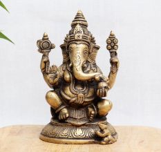 High-Quality Bronze Statue of Lord Ganesha for Worship