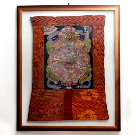 Tibetan BuddhistÂ Wheel Of Life Thangka Painting