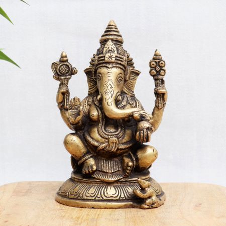 High-Quality Bronze Statue of Lord Ganesha for Worship