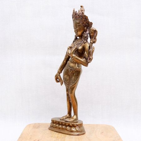 Handmade Bronze Idol of Goddess Tara for Decoration