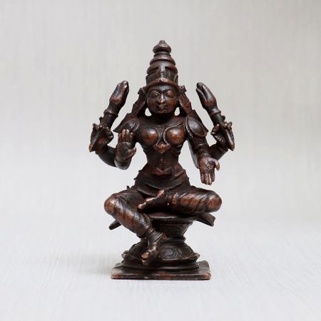 High-Quality Copper Idol of Goddess Lakshmi for Prayer Room