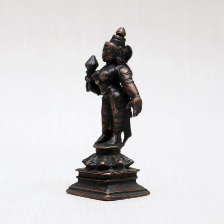 Hindu Goddess Parvati Copper Statue for Prayer Room