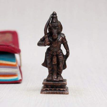 Handcrafted Copper Statue of Lord Hayagriva for Decor