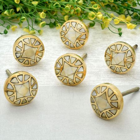 Natural Mother of Pearl Knobs-Gold Cabinet Knobs-Gold Cabinet Pulls-Gold Dresser Knobs-Gold Drawer Pulls-Gold Knobs-Gold knobs for Cabinets- Drawer Knobs- Dresser Knobs- Drawer Pulls and Knobs