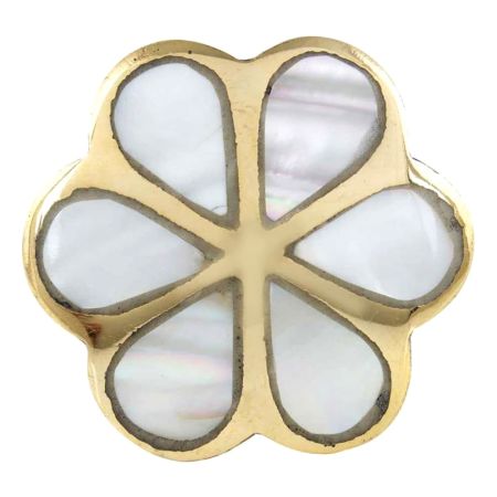 Mother of Pearl Knobs - White Cupboard Knobs - Gold Drawer Knobs