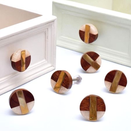 Dresser Knobs-Natural Wooden Cabinet Knobs-Brass Drawer Pulls-Wooden Pulls- Cabinet Knobs-Wooden Drawer Pulls-Round Dresser Knobs-Wood Knobs-Drawer Pulls and Knobs