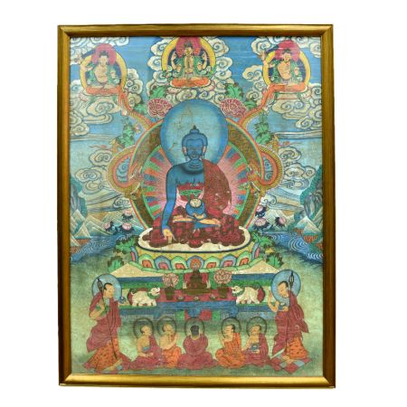 Medicine Buddha Cloth Painting for Home Decoration