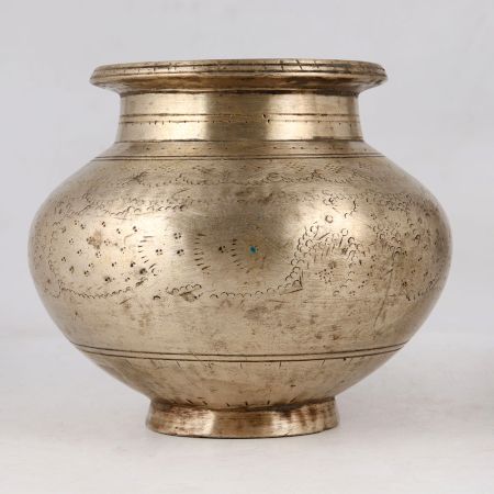 Handcrafted Antique Brass Holy Water Pot for Decor