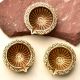 Pack of 3 Tribal Design Round Brass Oil Lamp Diya