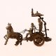 Vintage Lord Krishna & Arjun in Horse Brass Chariot