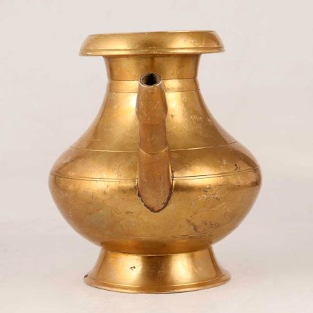 Glossy Golden Brass Water Pot with Spout